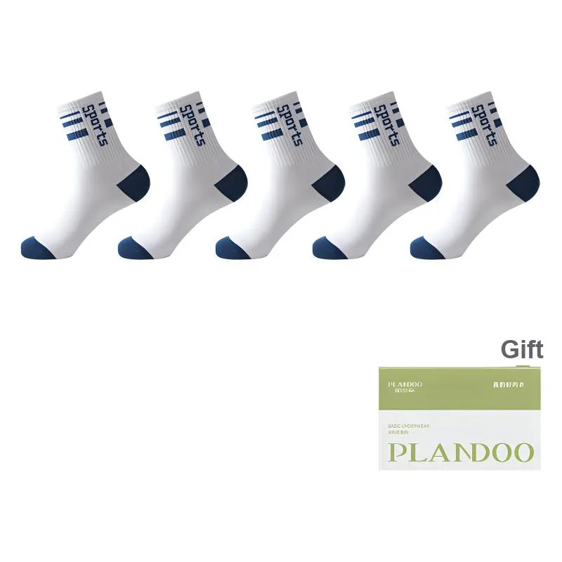 PLANDOO Mid Calf Socks Men's Shopping Bag 5 Pack-48