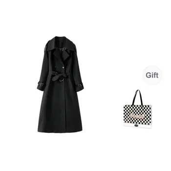 STARFEI Trench Coats Women's Black