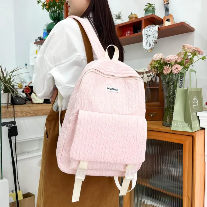 URBAN FOREST Polyester Backpack Unisex Sky Blue/Yellow/Green/Pink/Black-20