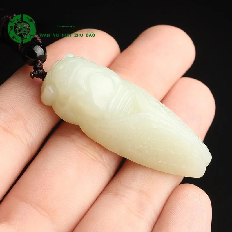 WANYUHUN Hetian Jade Pendants White Jade Unisex-6