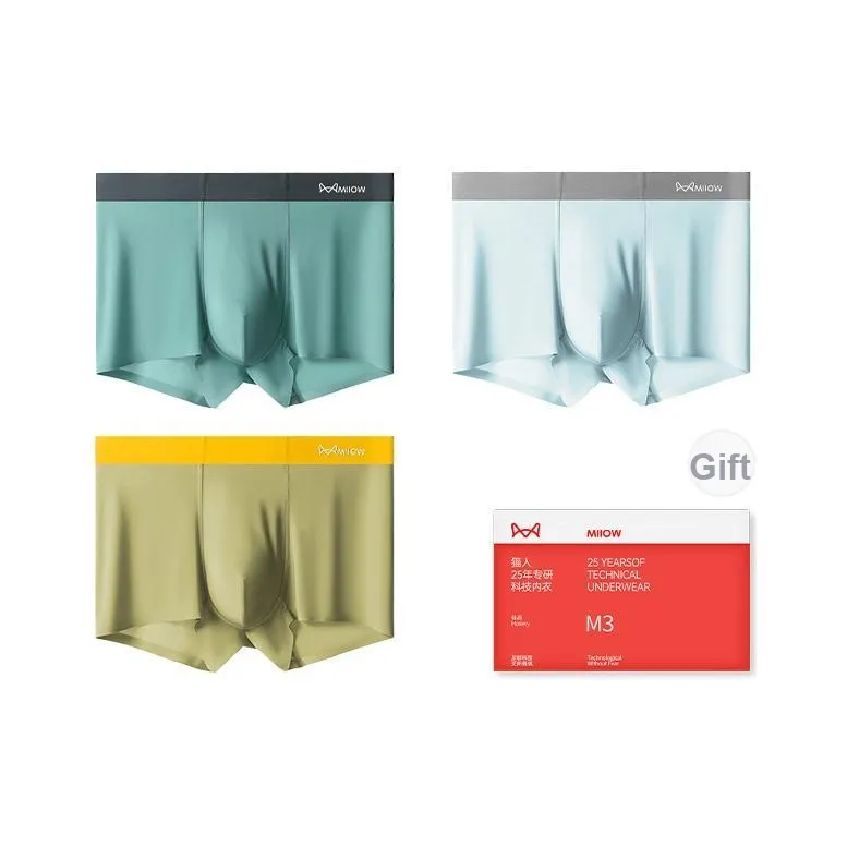 MIIOW Cool One Summer Series Underpants Men's Shopping Bag 3 Pack