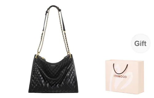 Miao Di PU Soft Leather Handbag Shoulder Bag Regular Women's Dai Mu Black