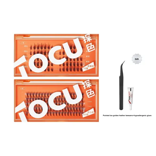 TOCU Перо LIKE Искусственные ресницы Демон Стиль+Линейный Стиль С подарками Пинцеты+Клей