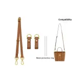 MCM Brown 1.5cm Wide Adjustable Shoulder Strap 75-100cm+Brown Abrasion-Resistant Buckle 1 Pair[Includes 1 Pair of Metal Protective Rings]