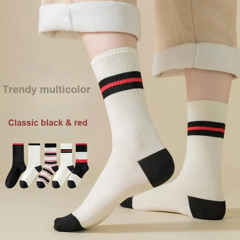 Lan Miao Mid Calf Socks Women's 5 Pack-8