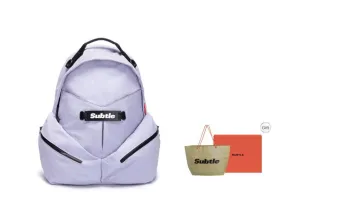 Subtle Nylon Backpack Large Size Unisex Wood Brown / Mint Purple / Black