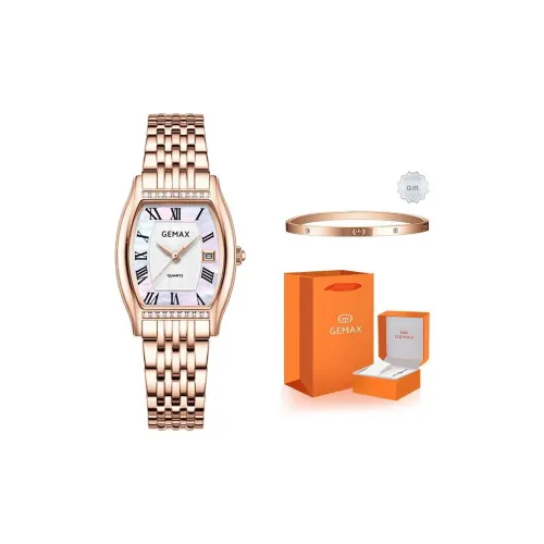 GEMAX Наручные часы Кварцевый механизм Ремешок из нержавеющей стали Часы для женщин Циферблат с жемчужной оболочкой Цвет