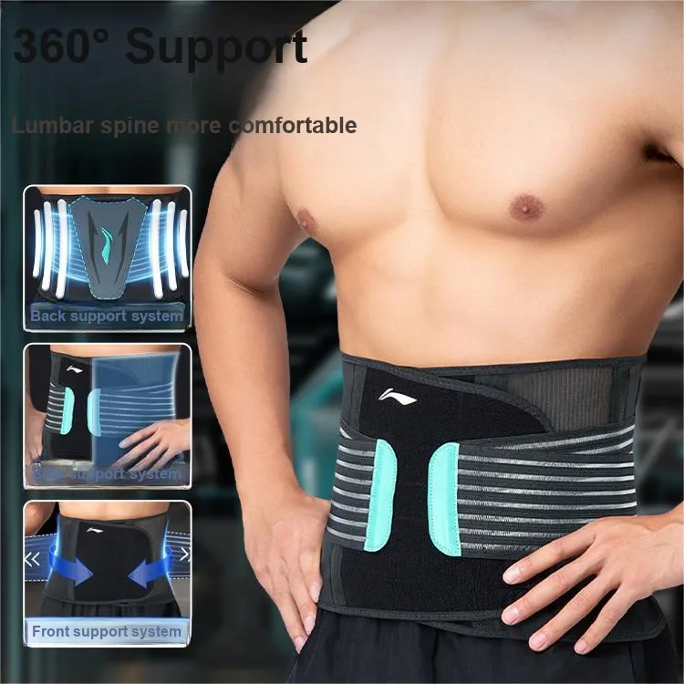LiNing Back Support Braces Fitness Breathable Protective Compression Slip Resistant Polyester Elastane Unisex-11