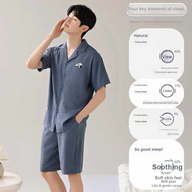 MIIOW Cool One Summer Series Pajama Set Men's Light Blue-2