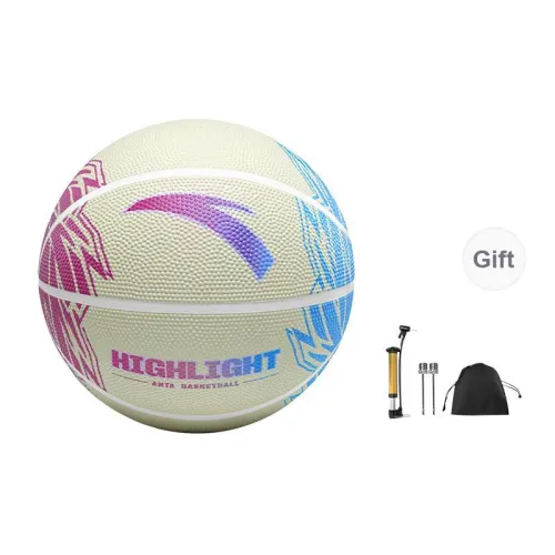 Anta Rubber Basketball Pink Blue Gradient Size 7 5 Size Street Training Competition Kids'