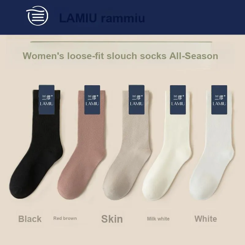 Lan Miao Mid Calf Socks Women's 5 Pack-3