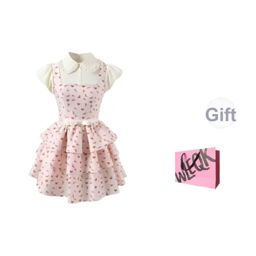 CTRTRC Короткое платье с короткими рукавами женское