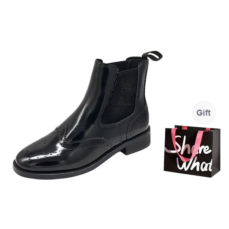 BIGTREE Short Chelsea Boots Women's Black