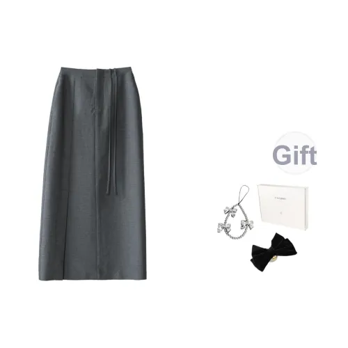 Fstudio Повседневный Длинный Юбка Женская Серого цвета