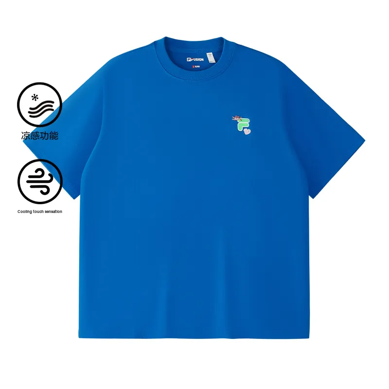 FILA FUSION FOB Series T Shirt Unisex Dream Sea Blue-2