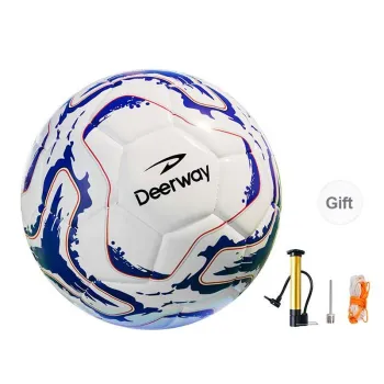 DEERWAY Size 5 Soccer PVC Machine Stitched Soccer Ball Unisex Blue
