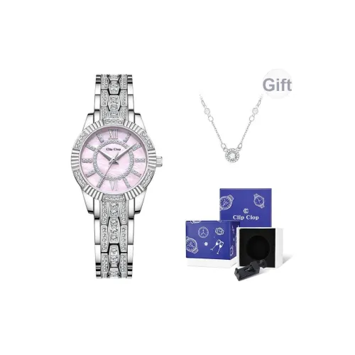 Clip Clop Кварцевый механизм ремешок из нержавеющей стали женские часы синий циферблат