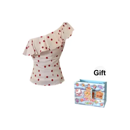 QINGYING Топ в горошек сумка для покупок женские T-рубашки