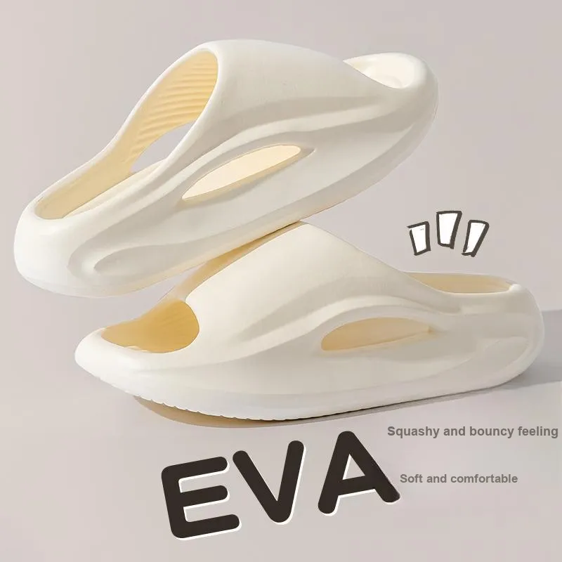 LUNNIFEIYA Slip Resistant Trendy Indoor Versatile EVA Platform Couple's Slippers Black Gray Khaki Ecru-12