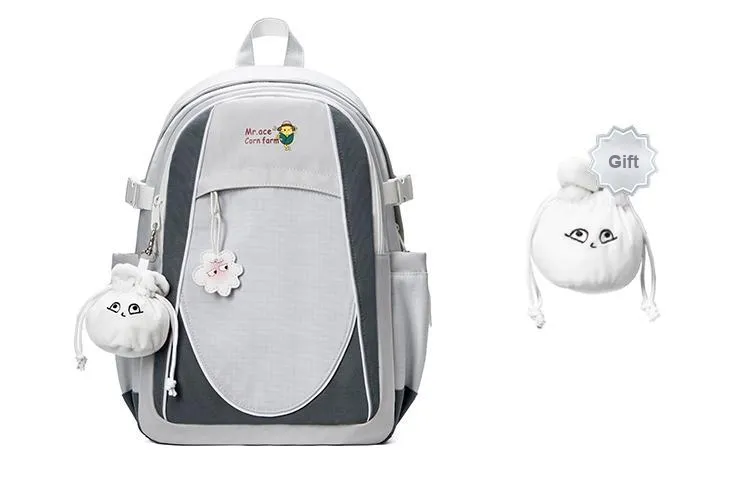MR.ACE HOMME Polyester Backpack Regular Unisex Beige-11