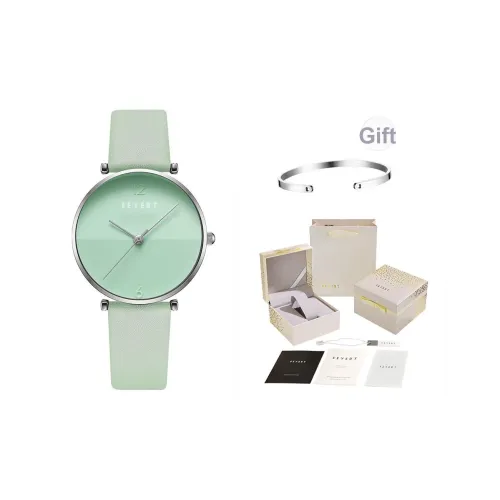 FEYERT Минималистский стиль Без столкновений Дизайн Кварцевый механизм Кожаный ремешок Часы Женские Розовый циферблат