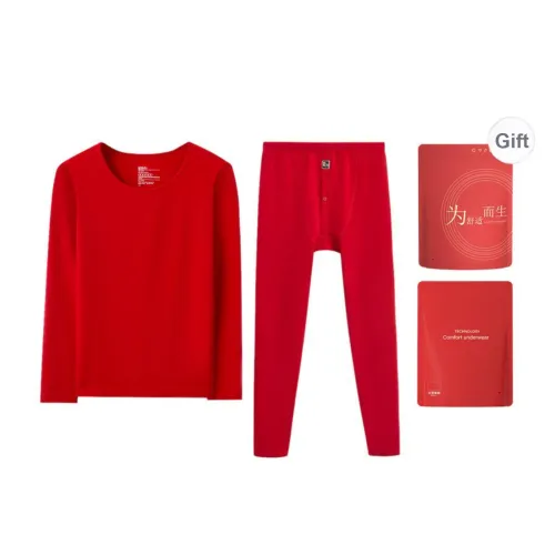 Red bean Men Thermal Sets