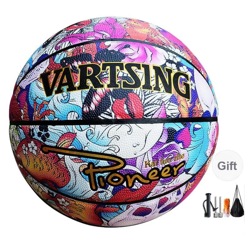 Vartsing PU Basketball Pink Size 7 Ball Training Match Unisex-0