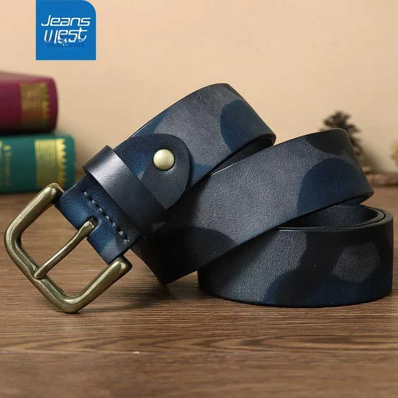 JEANSWEST Cow Leather Belts Men's 3.8cm-1