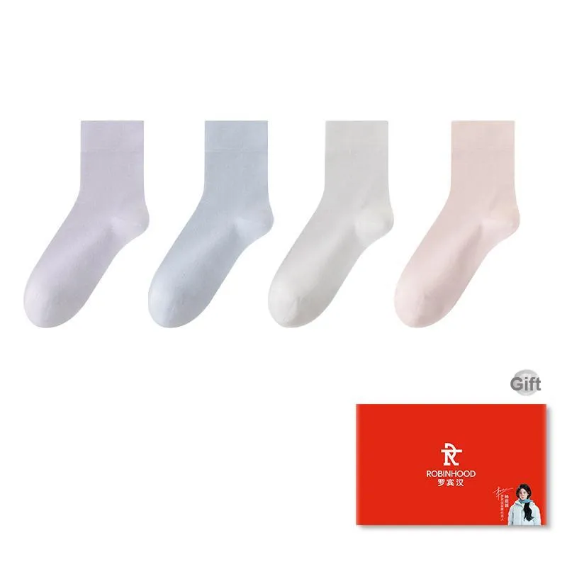 ROBINHOOD Mid Calf Socks Women's Box 4 Pack-6