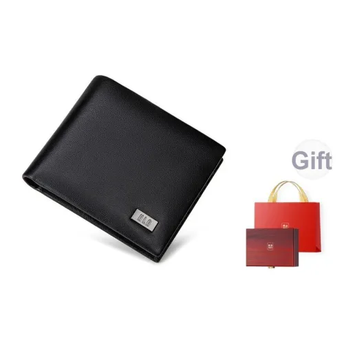 HLA Коровья кожа Держатель для карт кошелек Стандартный Мужской Черный