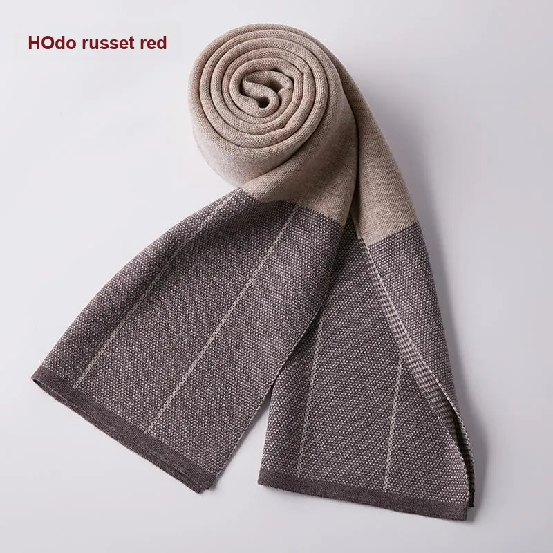 Red bean Knit Scarves Men-15