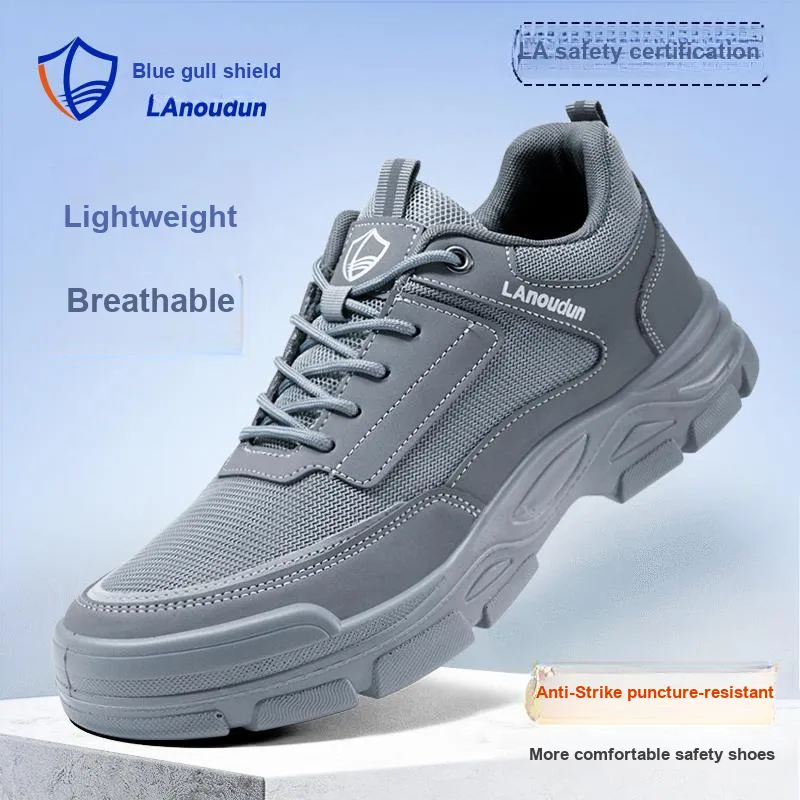Blue Gull Shield Wear Resistant Impact Resistant Low Top Outdoor Shoes Unisex Dark Gray-5