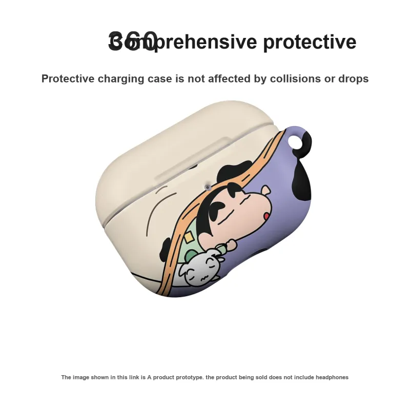 Keshami Applicable To Airpods Pro2/Airpods 3 Generation Sleeping Shin chan Headphone Cases-3
