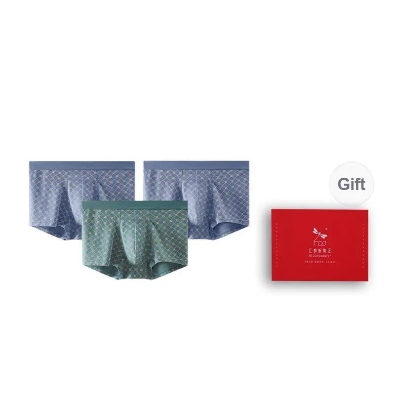 RED DRAGONFLY Cotton Panties Men's 3 Pack Gift Box Set-16