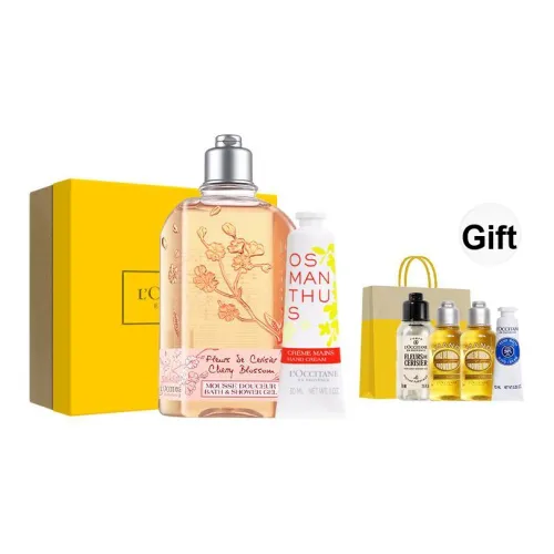 LOCCITANE Гель для ванны + Вишневый цветок Крем для рук Набор Шампунь и Кондиционер