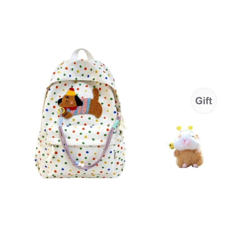 Yalu Nylon Backpack Unisex Beige/White/Coffee/Pink-17