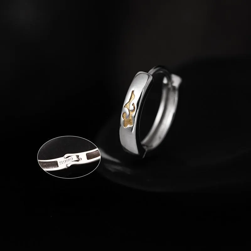 MAGICPOLE 999 Fine Silver Earrings Men's Silver-8