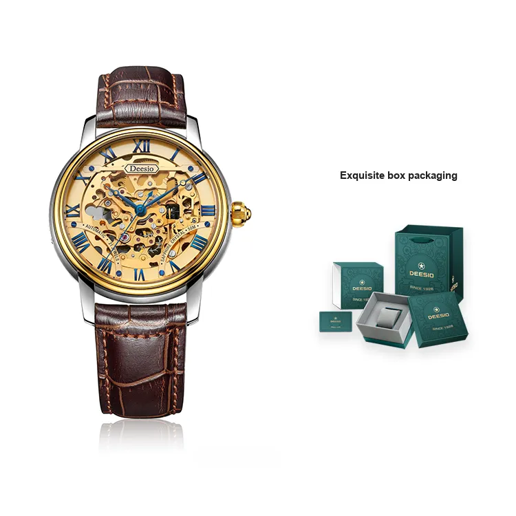 DEESIO Automatic Mechanical Movement Watch Men's Watches Cut Out Dial-6