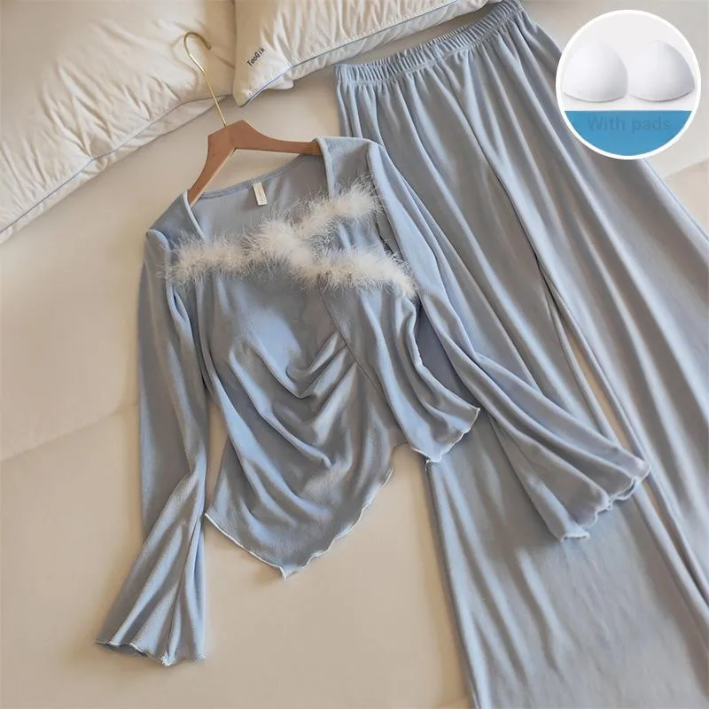 Sleeping Beauty Pajama Set Women's Light Blue-2