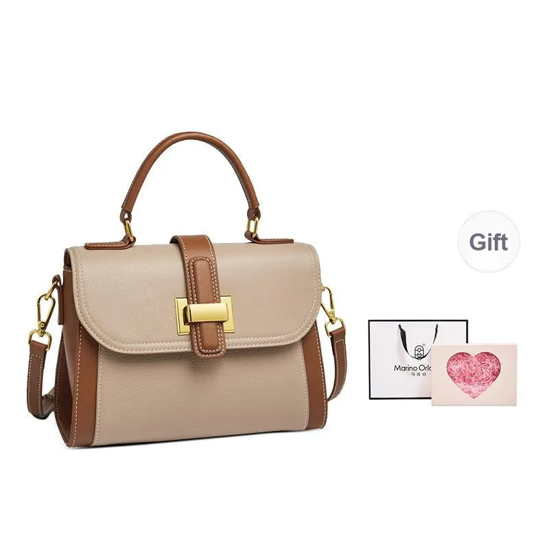 Marino Orlandi Cow Leather Genuine Leather Shoulder Bag Handbag Women's Brown-7