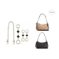 [Gold-Tone Three-Piece Set]Four-Leaf Clover 12cm+Four-Leaf Clover 1 Piece 2 Pack+Decorative Chain 40cm