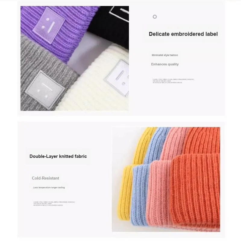 Lackpard Wool Knitted Fabric Beanies Unisex-7