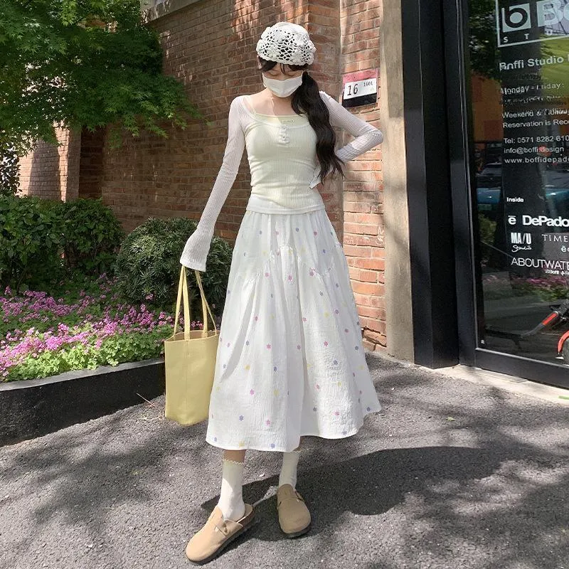 Gentle Welcome Casual Long Skirt Women's-2