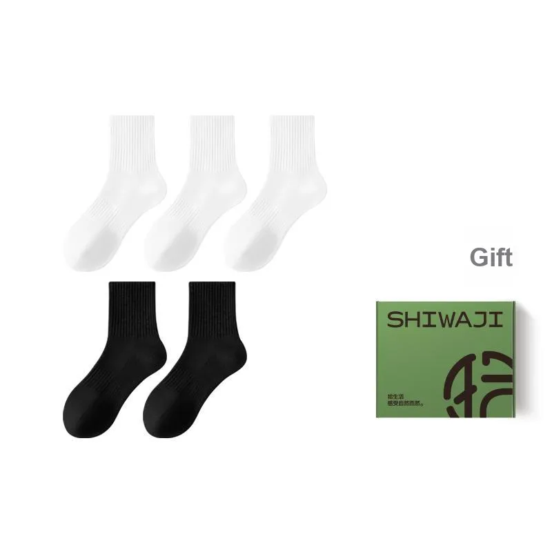 SHIWAJI Mid Calf Socks Unisex 5 Pack-3