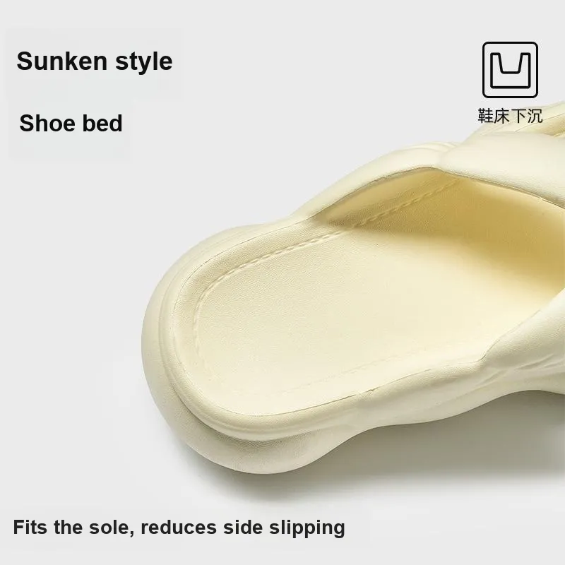 Lymia Flip Flops Home Use Platform Squashy And Bouncy Feeling Summer Slip Resistant EVA Slippers-4