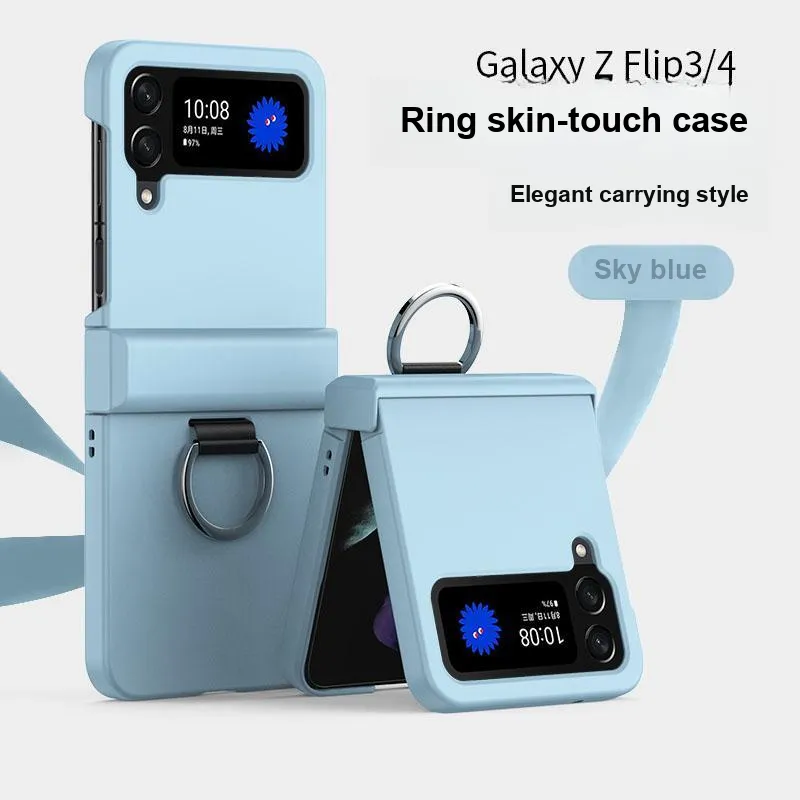 ZHUOJI PC Material Skin Feel Ring Buckle Phone Case Compatible With Samsung Z Flip 6-10