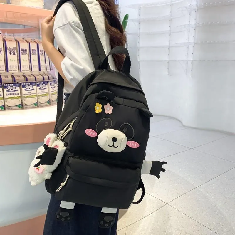 URBAN FOREST Nylon Backpack Women's White/Black/Khaki-2