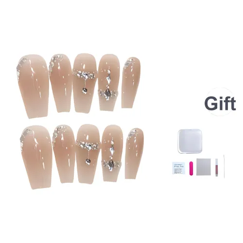 A Few More Cute [Элегантность Стальной Бусина] Повседневный Румяна Искра False Nail Средний LADDER Телесный Smudge Coquette