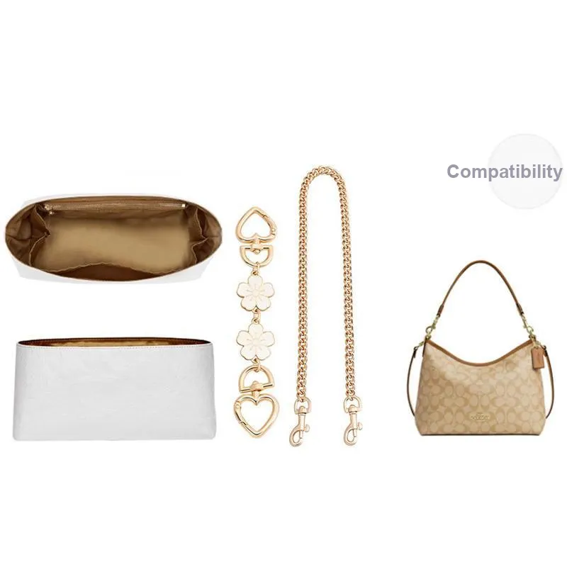 Super Light Waterproof, DuPont Paper Medium Bag Shoulder Strap Metal Extender Chain Accessories Bag Strap Women's White