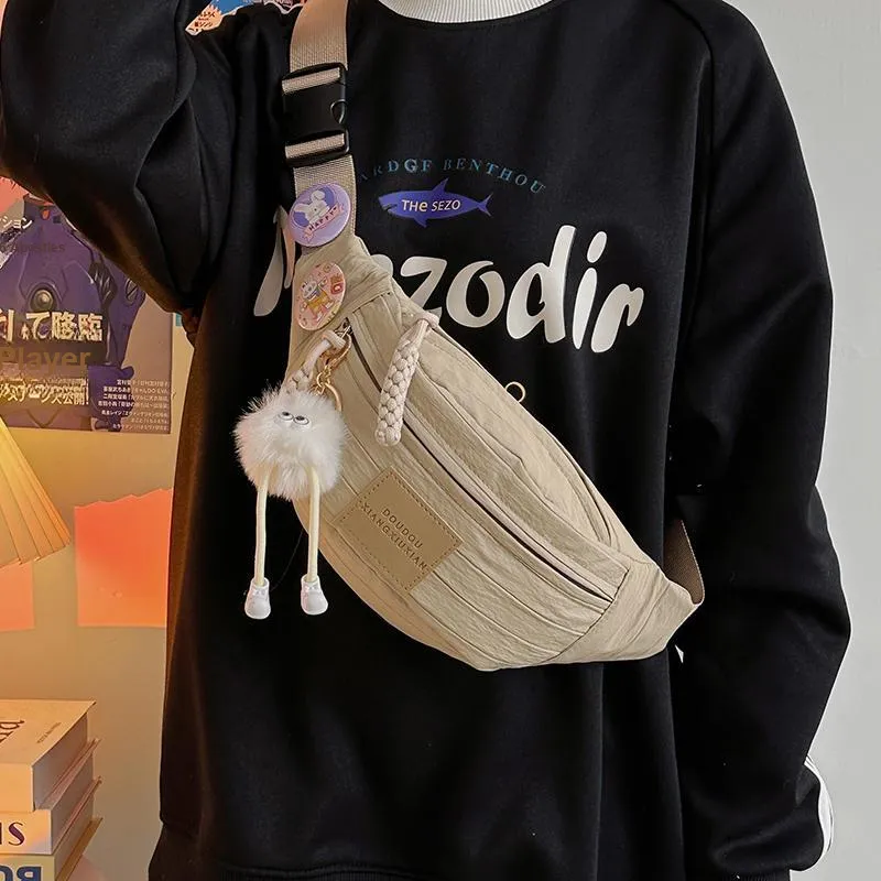 GOBLIN SHARKS 1759 Nylon Sling Bag Trumpets Unisex White/Pink/Yellow/Khaki-18